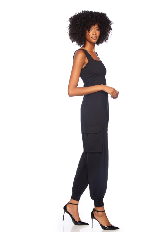 Bell-Sleeve Dresscargo wide strap jumpsuit