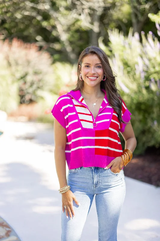 Striped DressThe Colorblock Stripe Pink Top