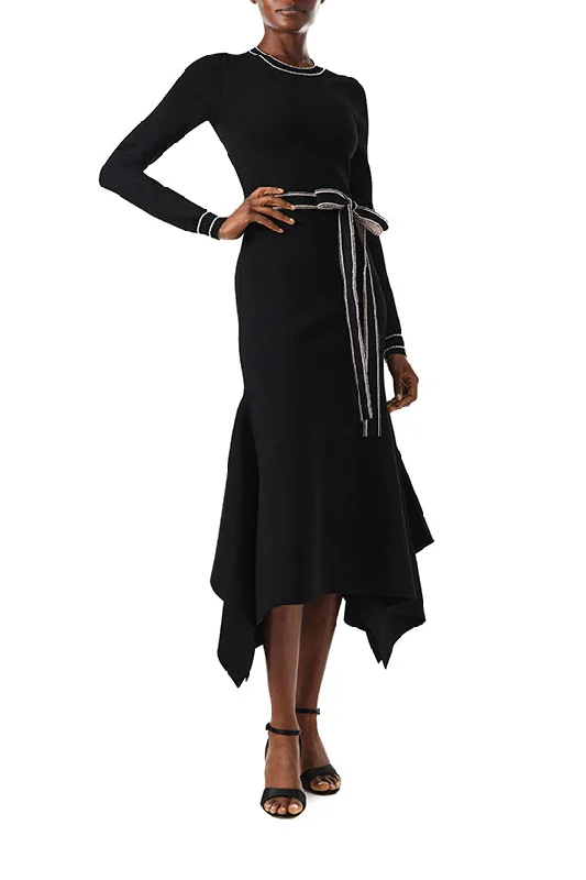 Statement DressLong Sleeve Noir Knit Dress