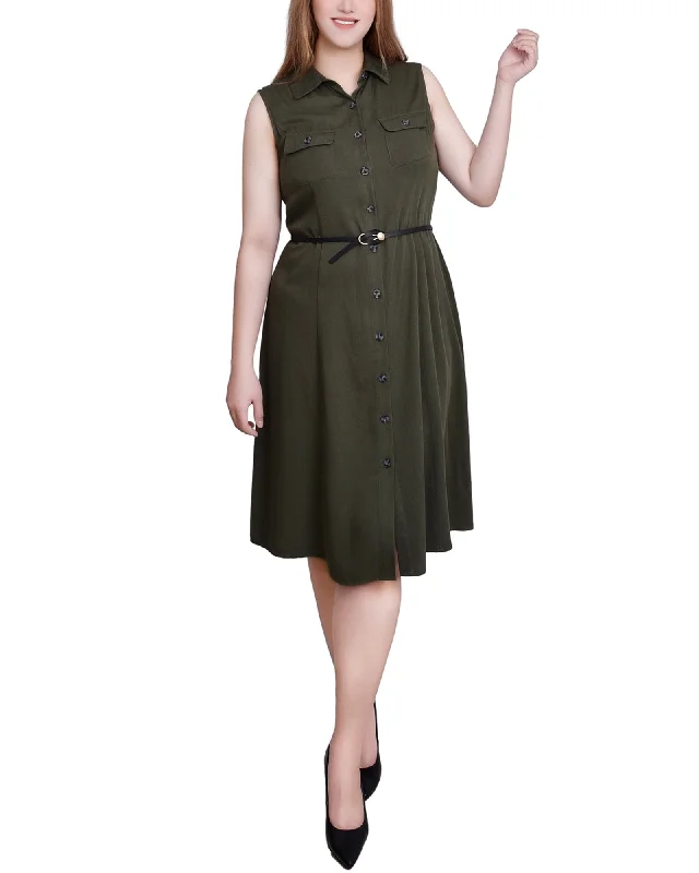 women's stylish dressesSleeveless Belted A-Line Dress