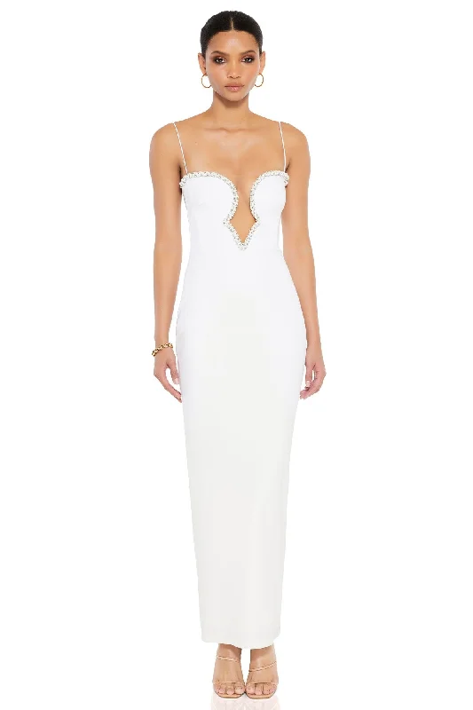 women's luxury dressesNookie Adorn Pearl Gown - White