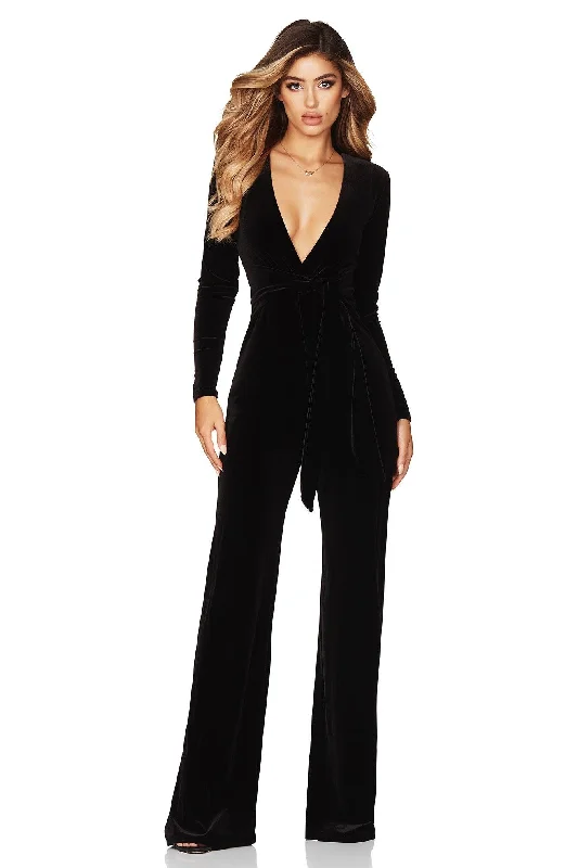 women's sleeveless dressesNookie Vamp Velvet Jumpsuit - Black