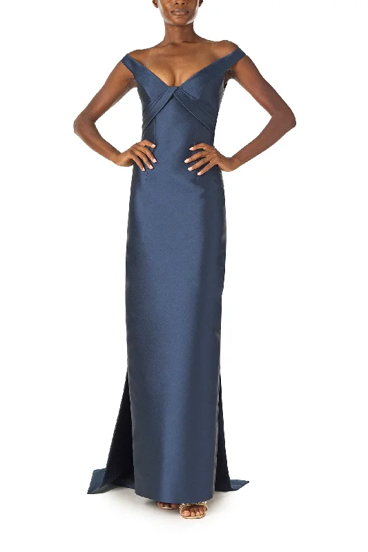 women's metallic dressesOff the Shoulder Mikado Gown