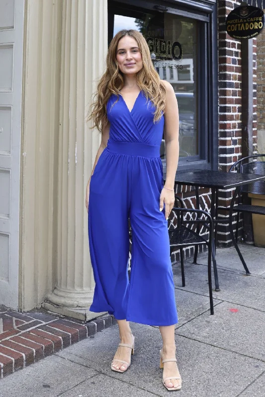 High-Low DressPetite V-neck Sleeveless Jumpsuit (Royal)