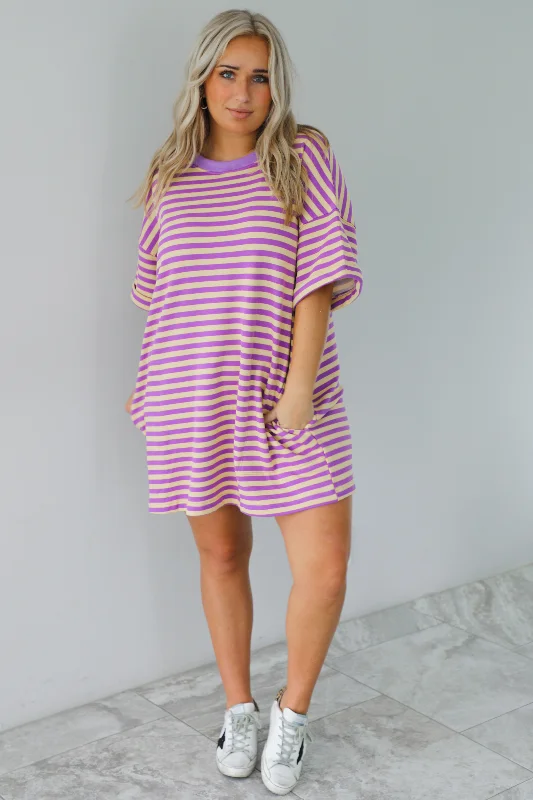 Zip-Up DressRESTOCK: Easy Does It Tunic: Yellow/Purple