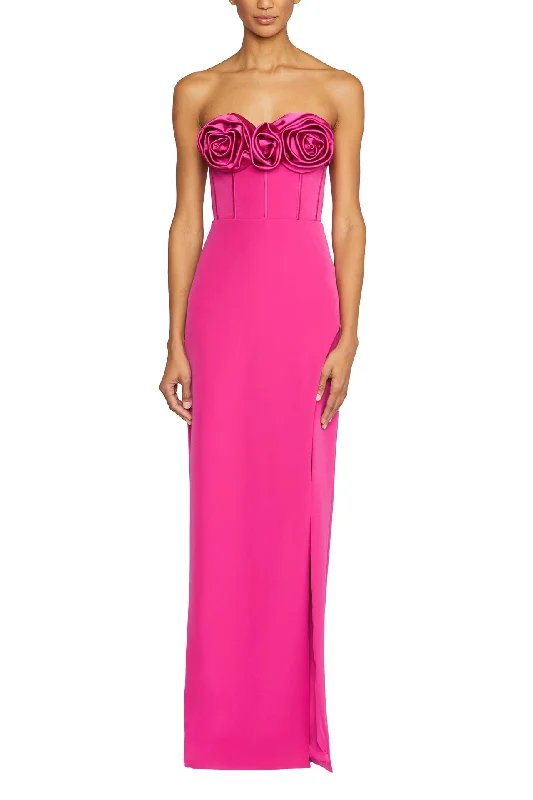 Button-Down DressStrapless Crepe Column Gown