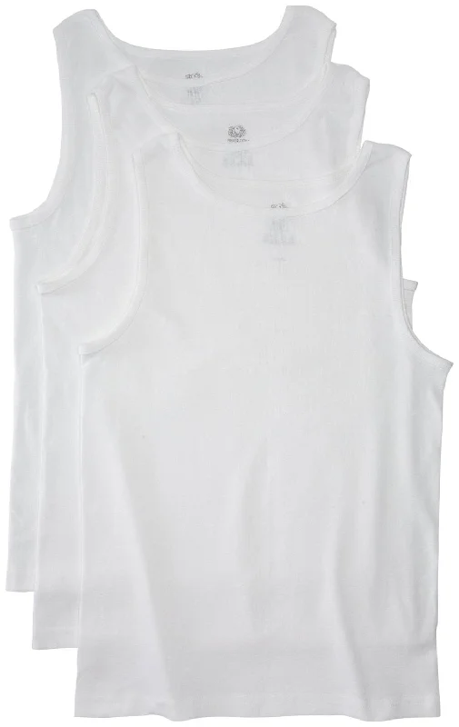 women's tops with sheer overlaysFruit of the Loom Girls White Tanks 3 Pack