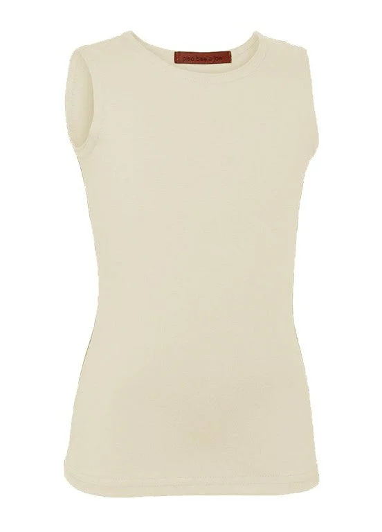 off-the-shoulder women's topsPB&J Girls Lycra Sleeveless Shell - Cream