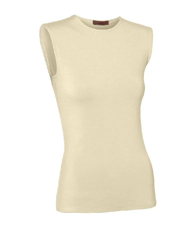 women's tops with floral printsPB&J Ladies Cotton Sleeveless Shell - Cream