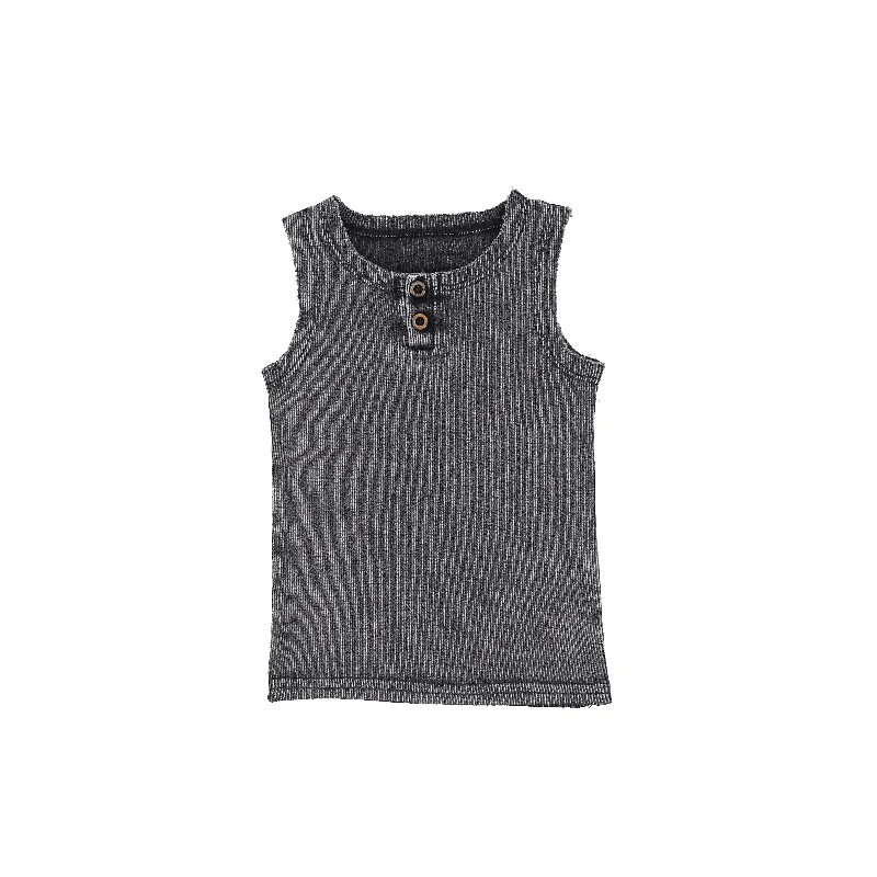 silk women's topsLil Legs Ribbed Tank - Grey Wash