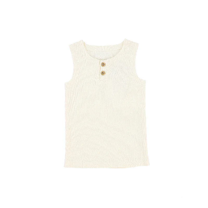 women's tops made from cottonLil Legs Ribbed Tank - Ivory