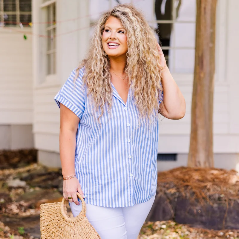 women's tops for cozy nights inCelebrate Today Top, Denim-Ivory