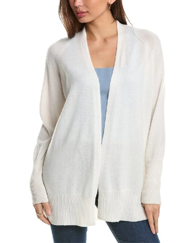 Chunky SweatersForte Cashmere Rib Detail Cashmere Cardigan