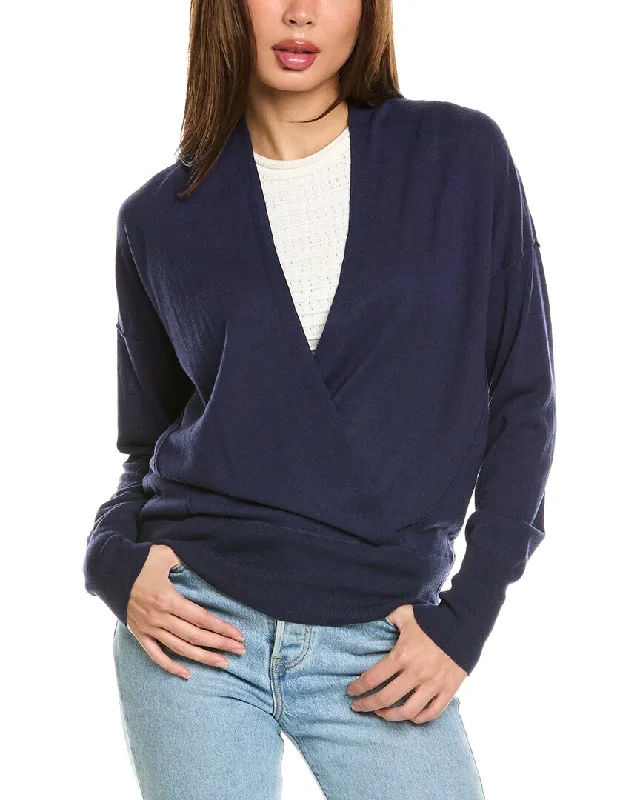 Discounted SweatersForte Cashmere Surplice Cashmere-Blend Pullover