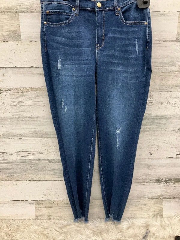 Jeans Skinny By Nicole By Nicole Miller In Blue Denim, Size: 12