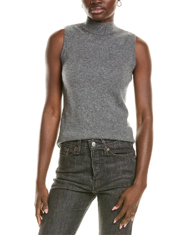 Funky Sweaterssofiacashmere Mock Neck Cashmere Tank