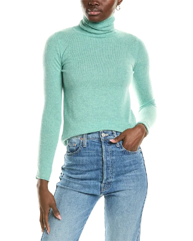 Knitted Sweaterssofiacashmere Roll Cuff & Hem Turtleneck Sweater