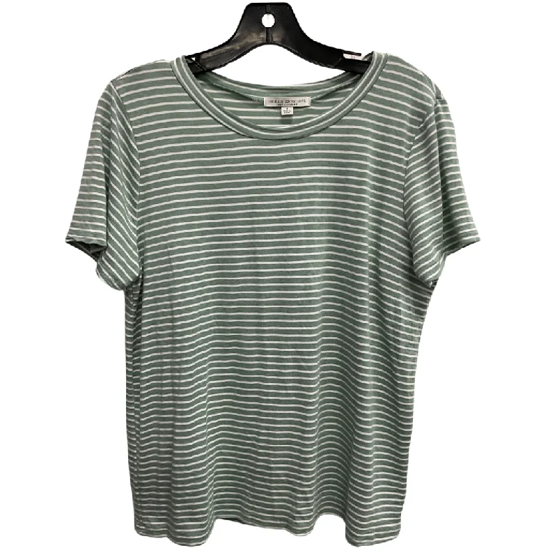 women's tops with unique designsTop Short Sleeve Basic By Green Envelope In Striped Pattern, Size: L