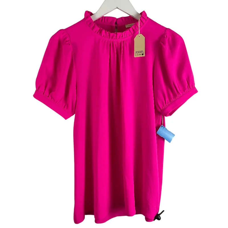 women's tops for gala dinnersTop Short Sleeve Basic By Jodifl In Pink, Size: S