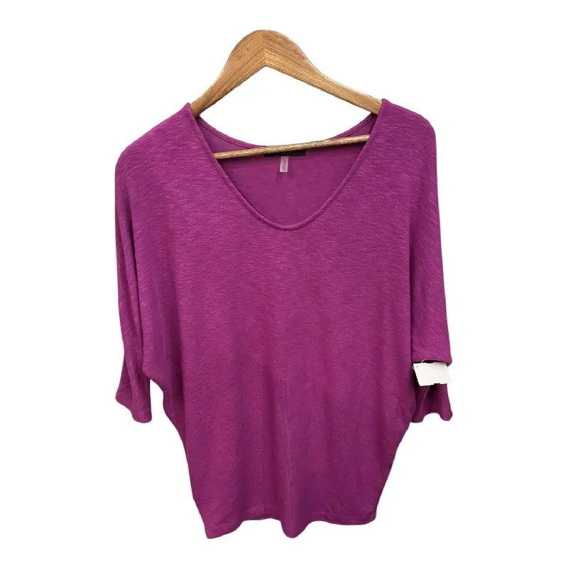 women's tops for minimalist aestheticsTop Short Sleeve By Cme In Purple, Size: S