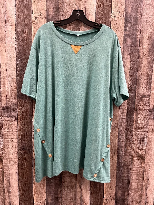 women's tops for those who want to invest in timeless piecesTop Short Sleeve By Cmf In Green, Size: 4x