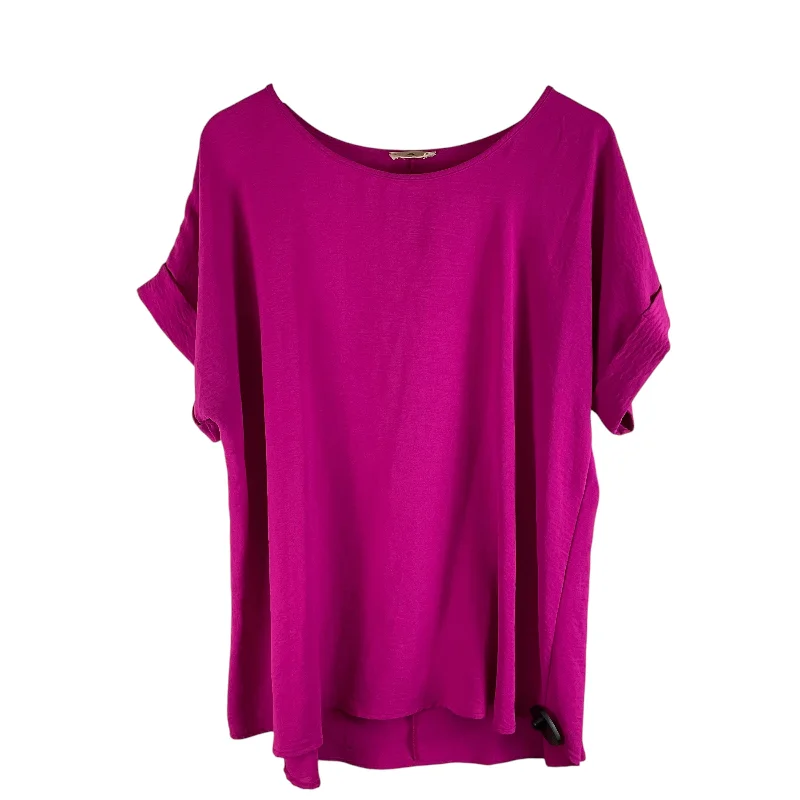 women's tops for those who want to show off their figure in a flattering wayTop Short Sleeve By Entro In Pink, Size: L