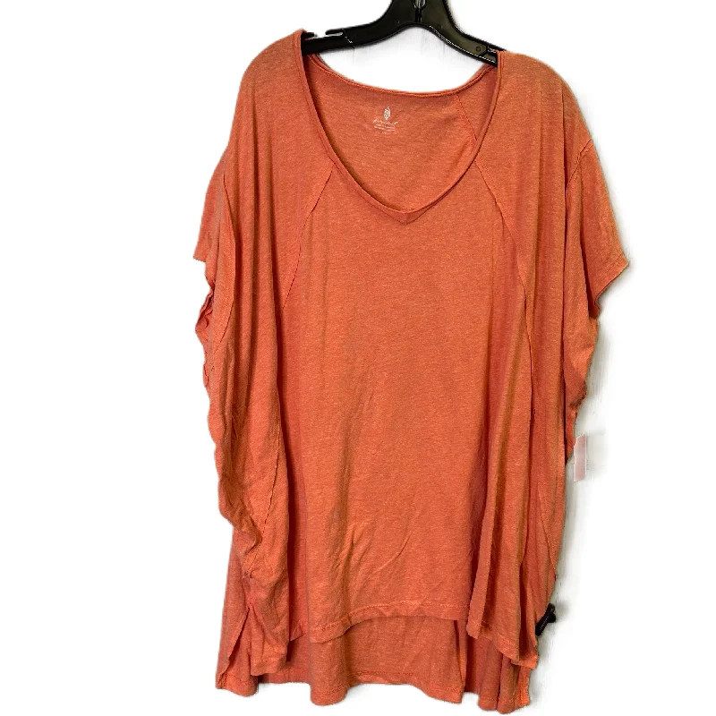 women's tops with spaghetti straps and deep V-necksTop Short Sleeve By Free People In Orange, Size: L