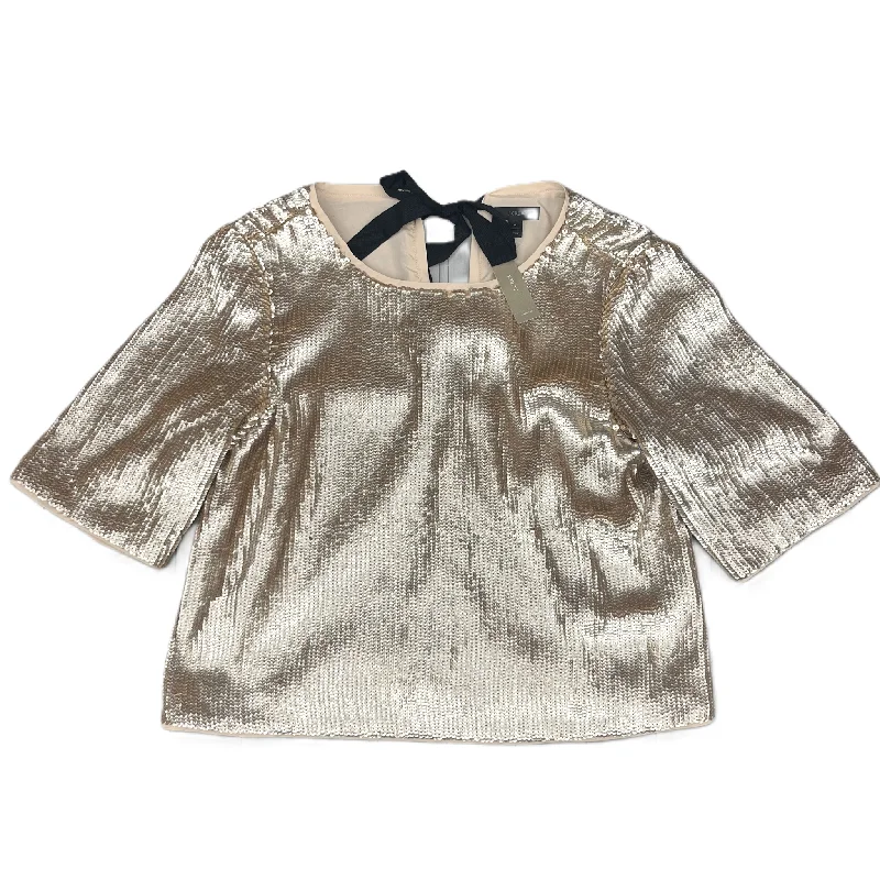 women's tops for those who love to dress up their casual looks with stylish topsTop Short Sleeve By J. Crew In Gold, Size: M