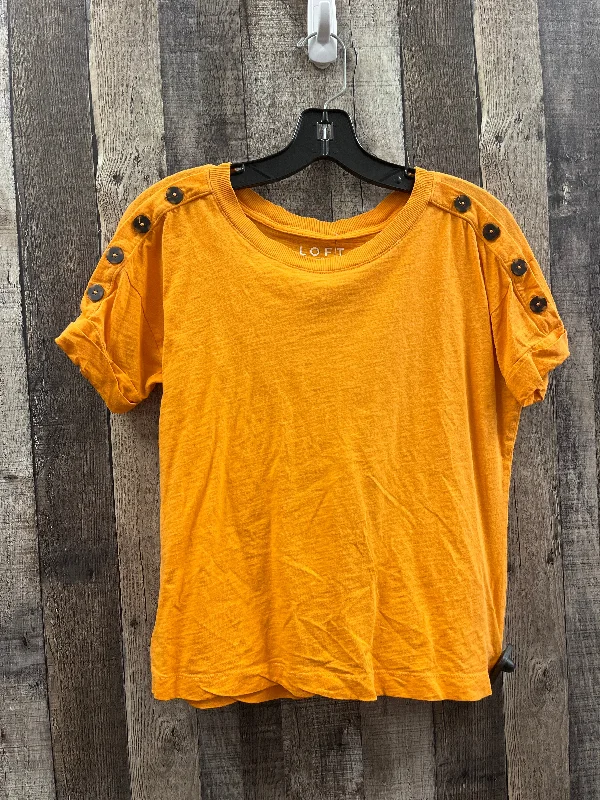 women's tops for those who want to stay warm and stylish during colder weatherTop Short Sleeve By Loft In Orange, Size: Xs