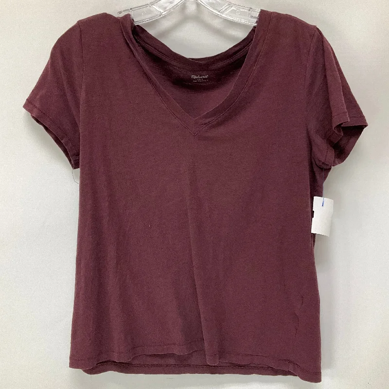 women's tops with unique designsTop Short Sleeve By Madewell In Maroon, Size: S