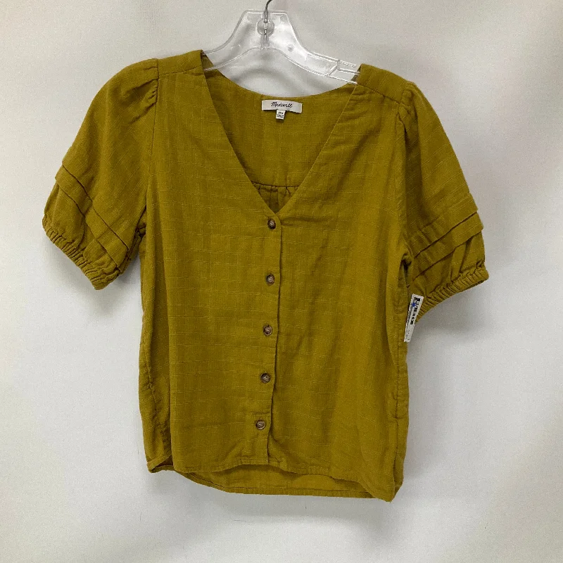 women's tops for statement-making outfitsTop Short Sleeve By Madewell In Yellow, Size: Xxs