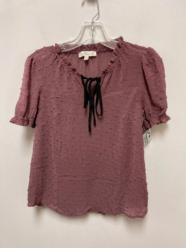 women's tops for smart casual looksTop Short Sleeve By Monteau In Purple, Size: Xs