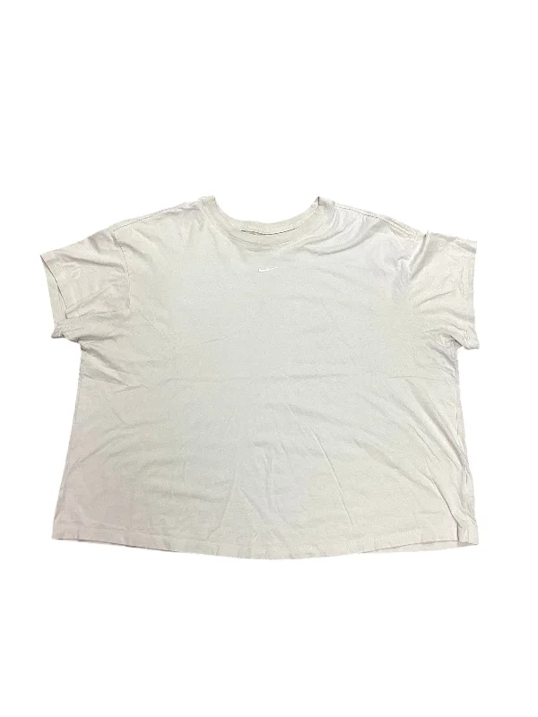 women's tops for smart casual looksTop Short Sleeve By Nike Apparel In Ivory, Size: 3x