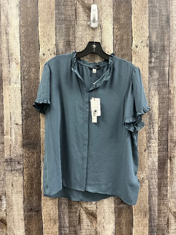 women's tops with unique designsTop Short Sleeve By T Tahari In Teal, Size: L