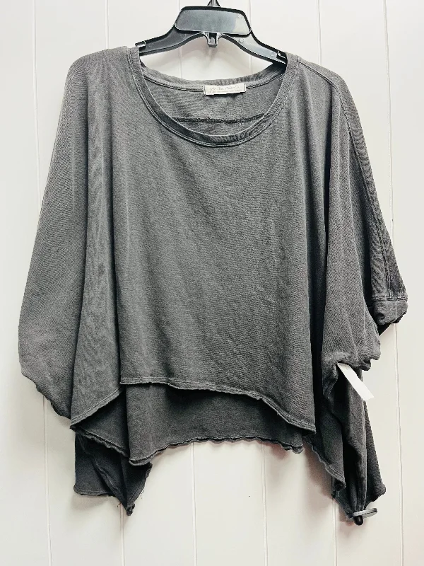 women's tops with lace-up frontsTop Short Sleeve By We The Free In Grey, Size: Xl