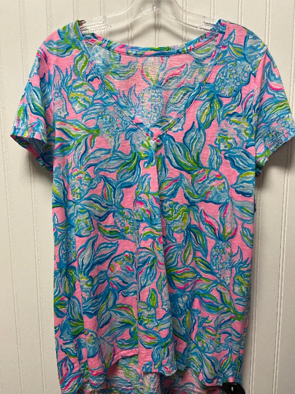 plus-size women's topsTop Short Sleeve Designer By Lilly Pulitzer In Pink, Size: L