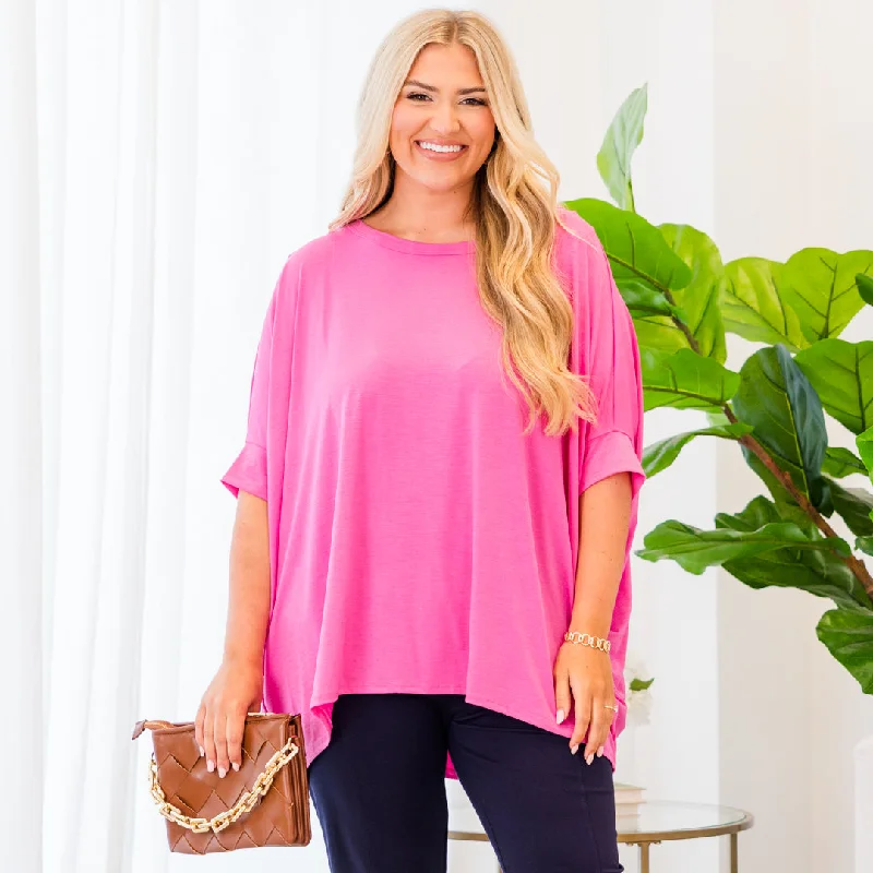 women's tops for cozy nights inTropical Breeze Top, Magenta